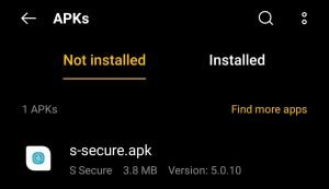 locate S Secure APK File in File Manager