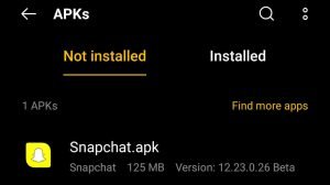 locate Snapchat APK File
