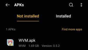 locate WVM APK file in File Manager
