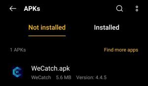 locate the WeCatch Apk file in File Manager App