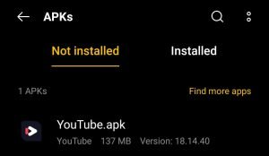 locate the YouTube Pro APK file