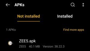 locate the ZEE5 APK File in File Manager