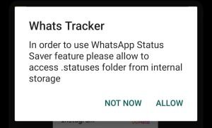 allow Whats Tracker to access the .statuses folder on your local storage