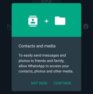 allow WhatsGold to access contacts and media
