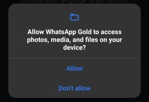 allow photos media and files access to WhatsGold