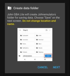 create data folder for John GBA