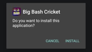 Tap on Install to start the Big Bash Cricket installation