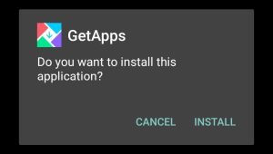 Tap Install to start GetApps installation