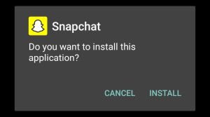 Tap Install for Snapchat installation