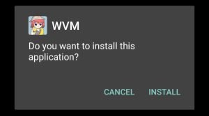 start WVM installation by tapping on Install