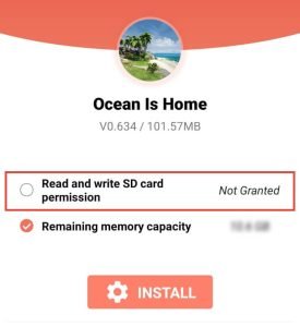 grant installer permission to read and write SD Card