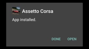 Assetto Corsa successfully installed