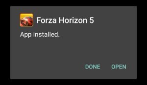 Forza Horizon 5 successfully installed