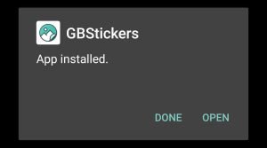 GBStickers successfully installed