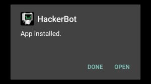 HackerBot successfully installed