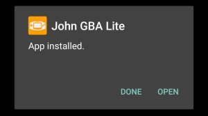 John GBA successfully installed