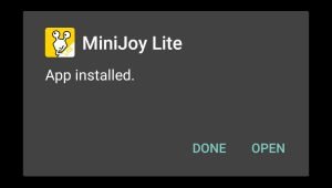 MiniJoy successfully installed