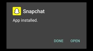 Snapchat successfully installed