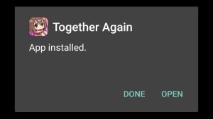 Together Again game successfully installed
