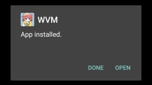 WVM successfully installed
