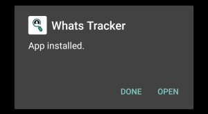 Whats Tracker successfully installed