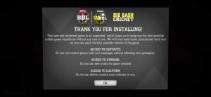 required permissions for Big Bash Cricket
