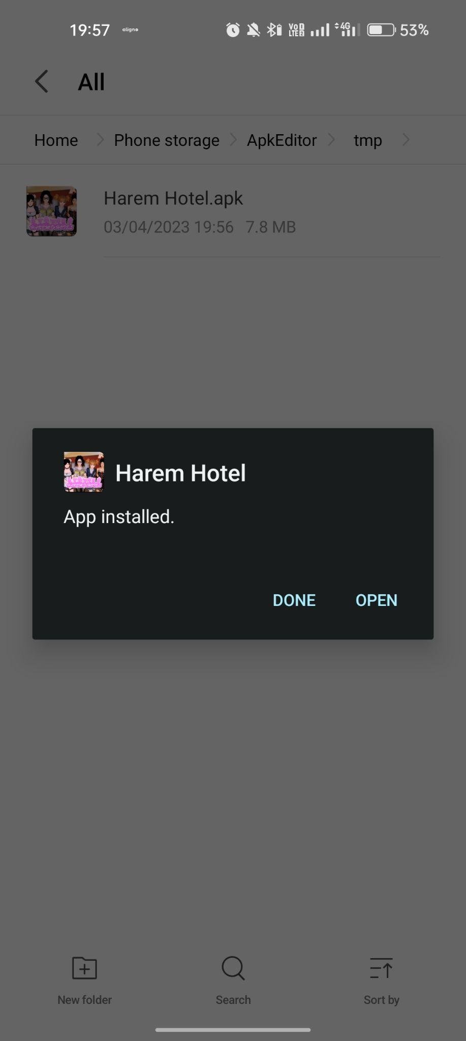 Harem Hotel apk installed