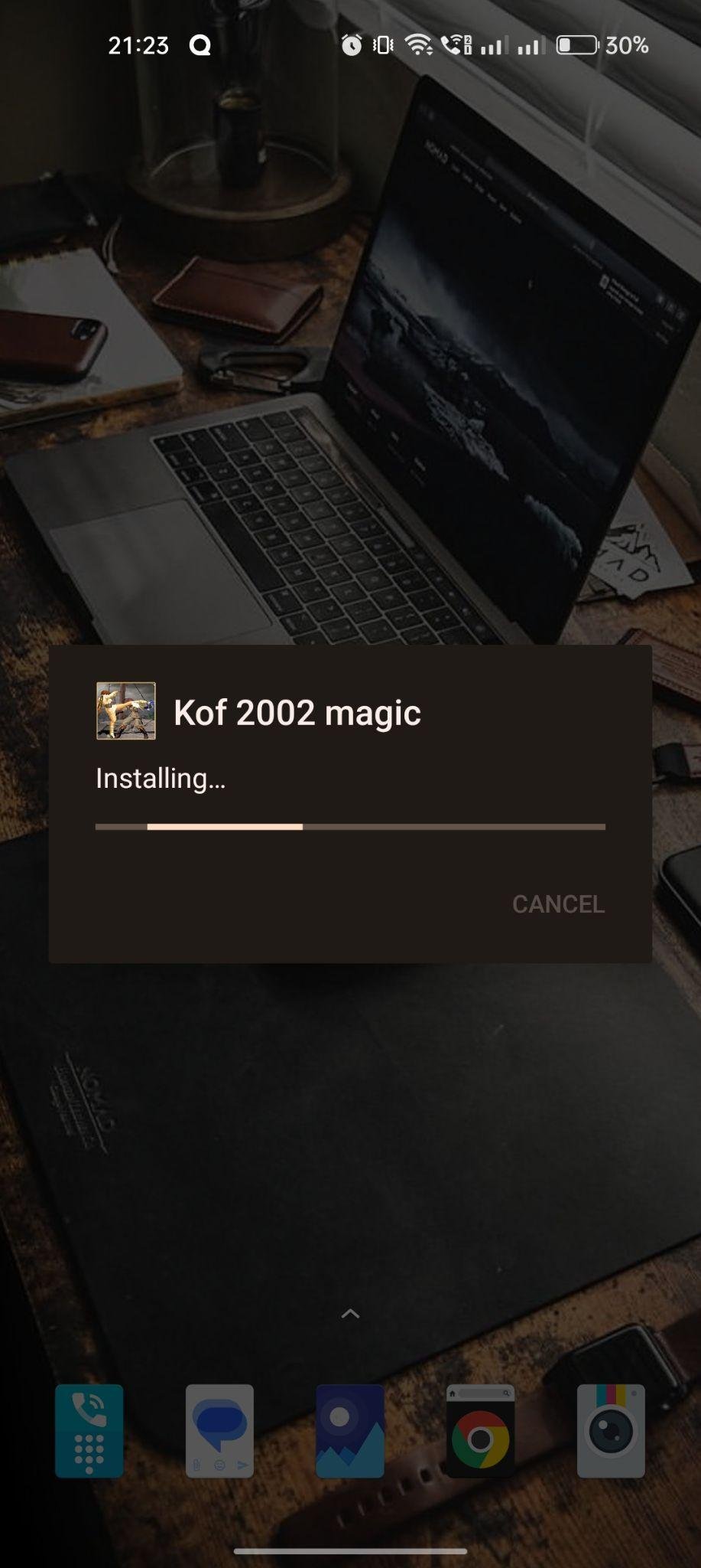 KOF 2002 Magic Plus apk installing