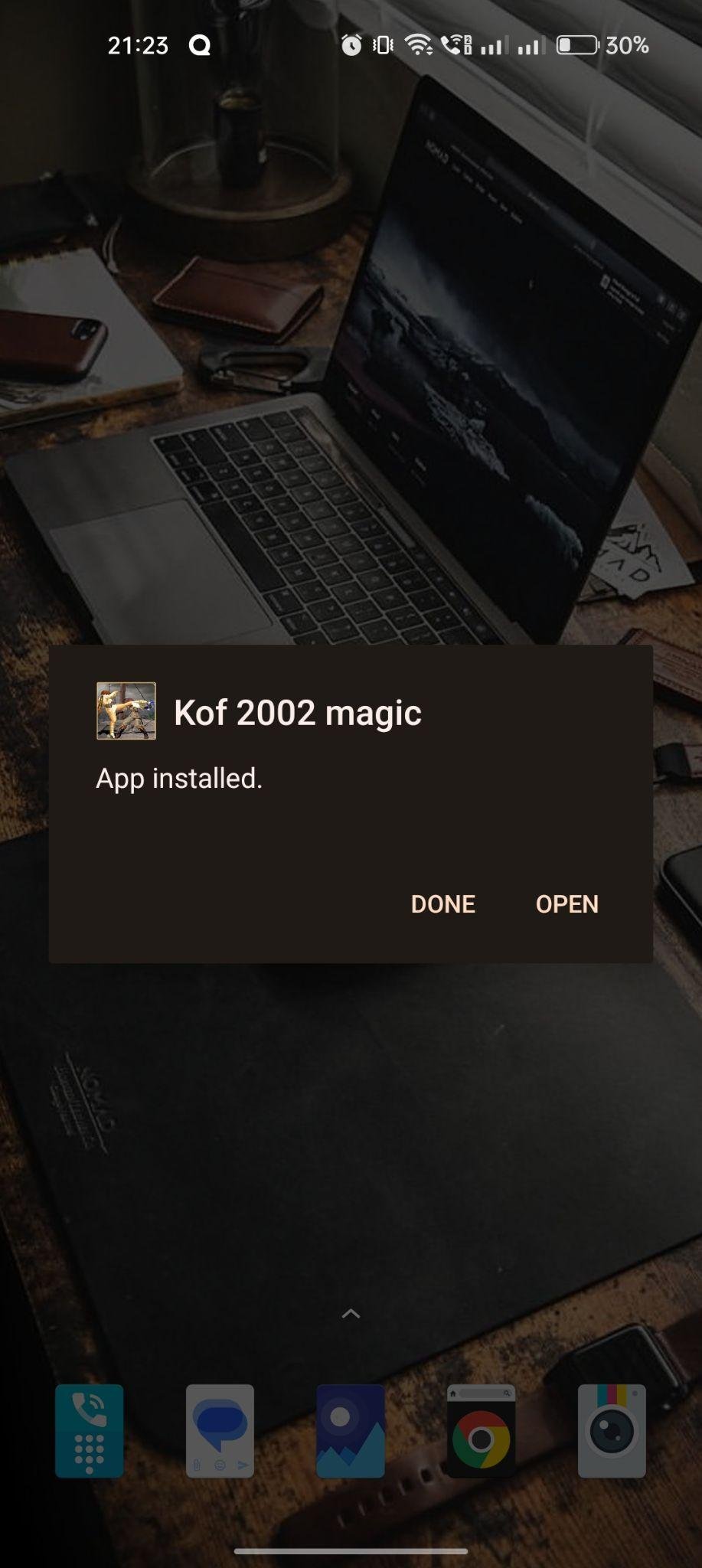 KOF 2002 Magic Plus apk installed