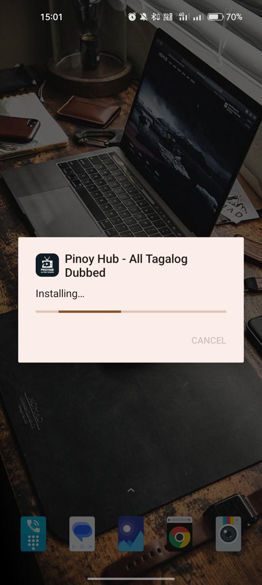Pinoy Hub apk installing