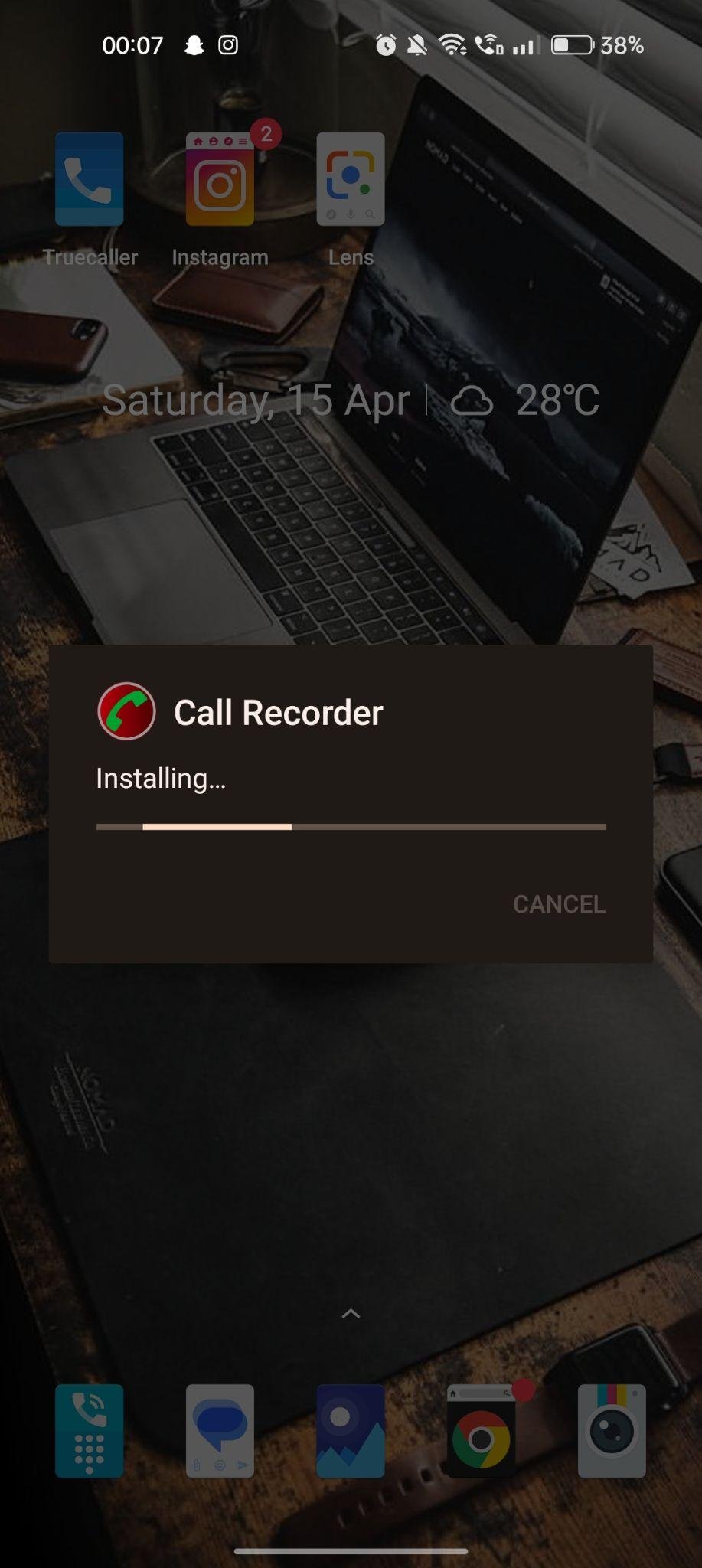 Automatic Call Recorder apk installing