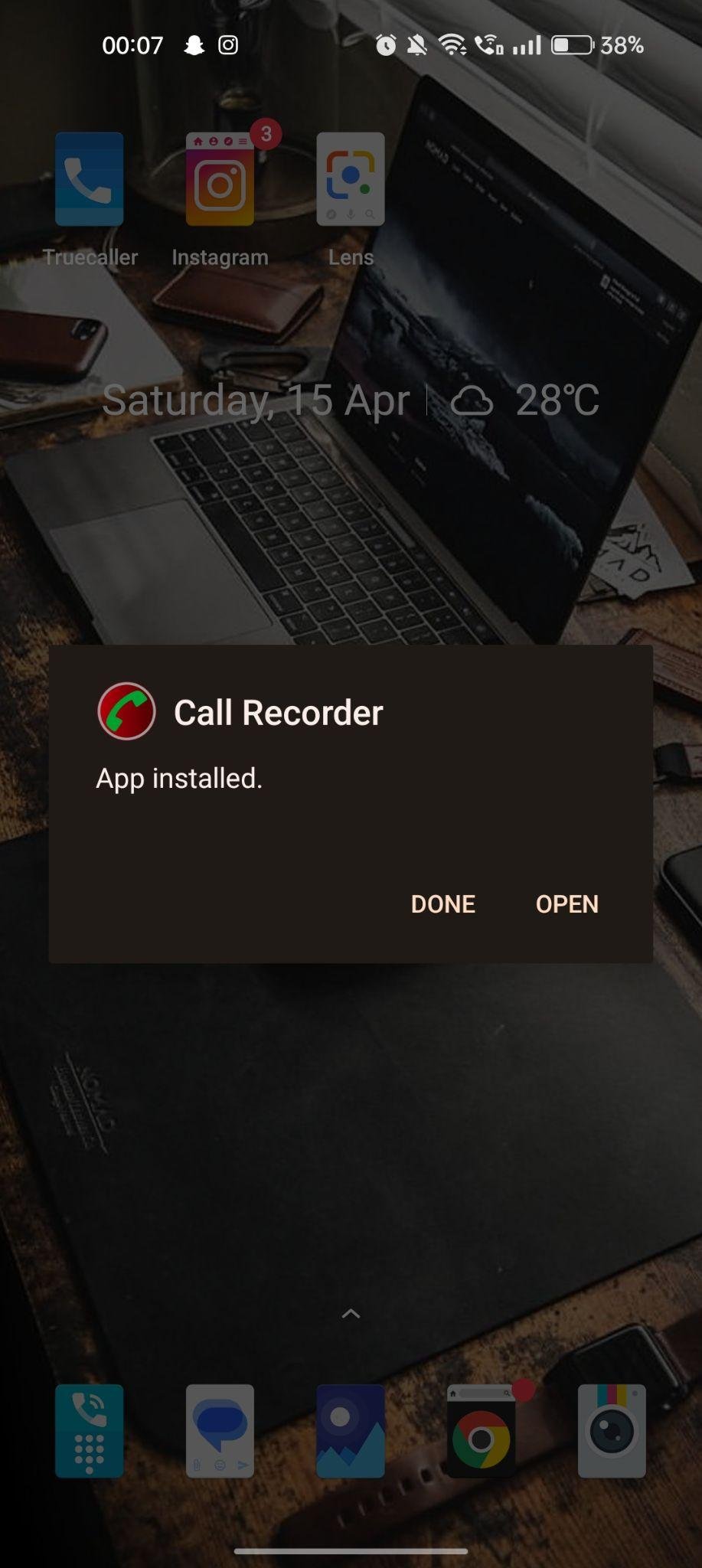 Automatic Call Recorder apk installed