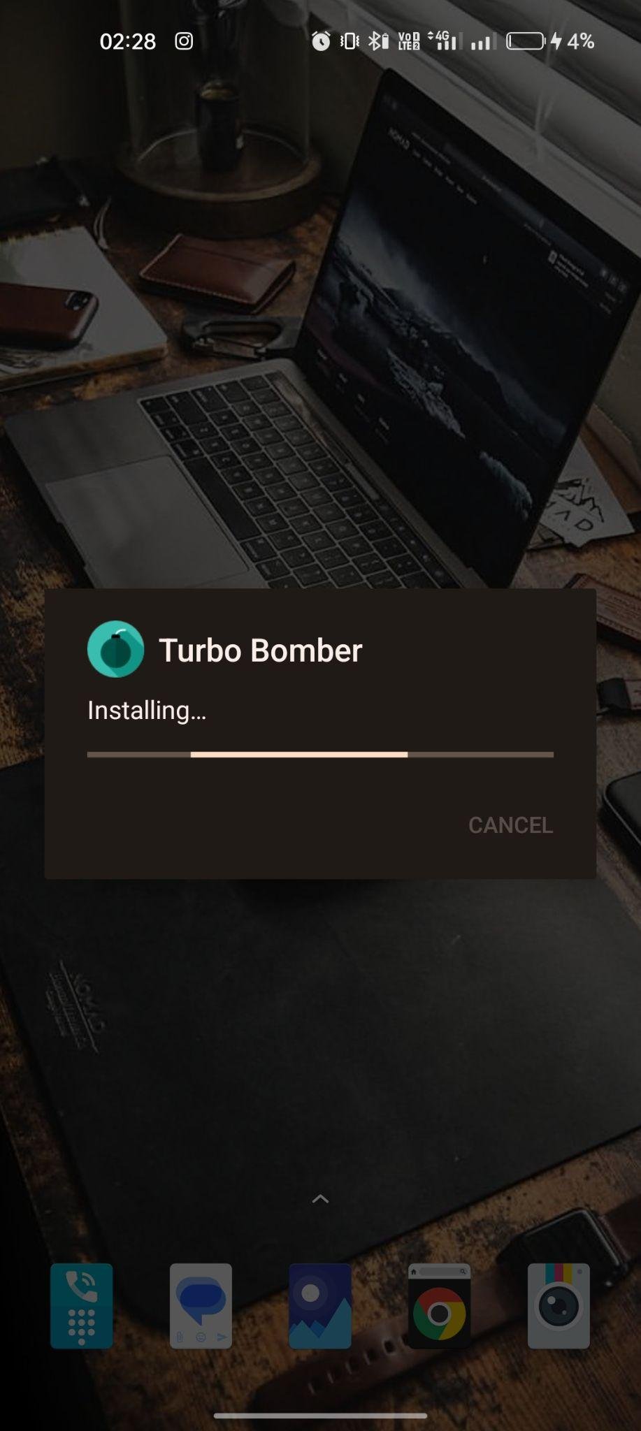Turbo Bomber apk installing
