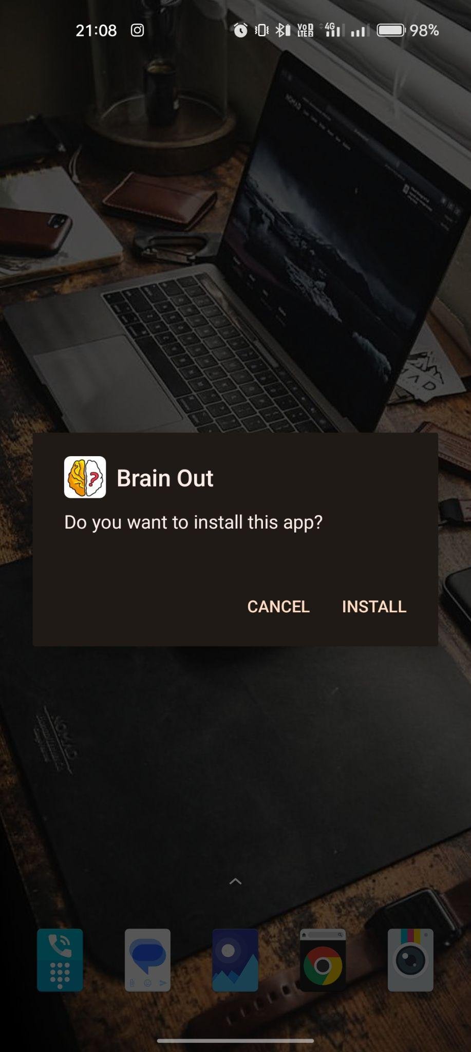 Brain Out apk installed