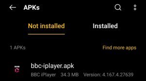 find BBC iPlayer APK for installation