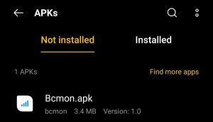 locate Bcmon APK in File Manager