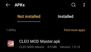 locate CLEO MOD Master APK in File Manager
