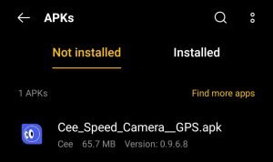 locate Cee Speed Camera & GPS APK on File Manager
