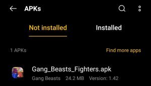 locate Gang Beasts APK File in File Manager