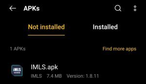 locate IMLS APK file in File Manager