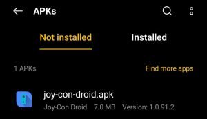 locate JoyCon Droid APK file in Downloads