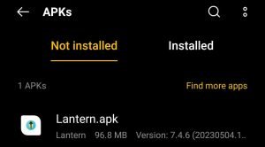 locate Lantern APK in File Manager