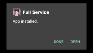 Full Service successfully installed
