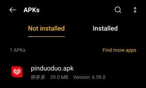 locate Pinduoduo APK in your File Manager App
