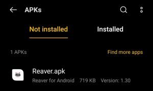 locate Reaver in File Manager App