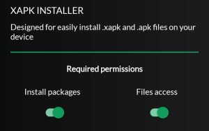 XAPK Installer required permissions