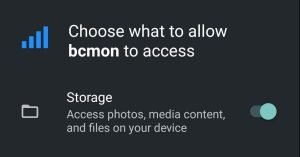 allow storage access to Bcmon
