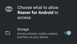 allow storage access to Reaver