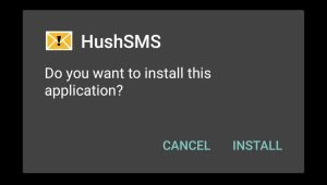 start installing HushSMS APK