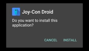 start installing JoyCon Droid